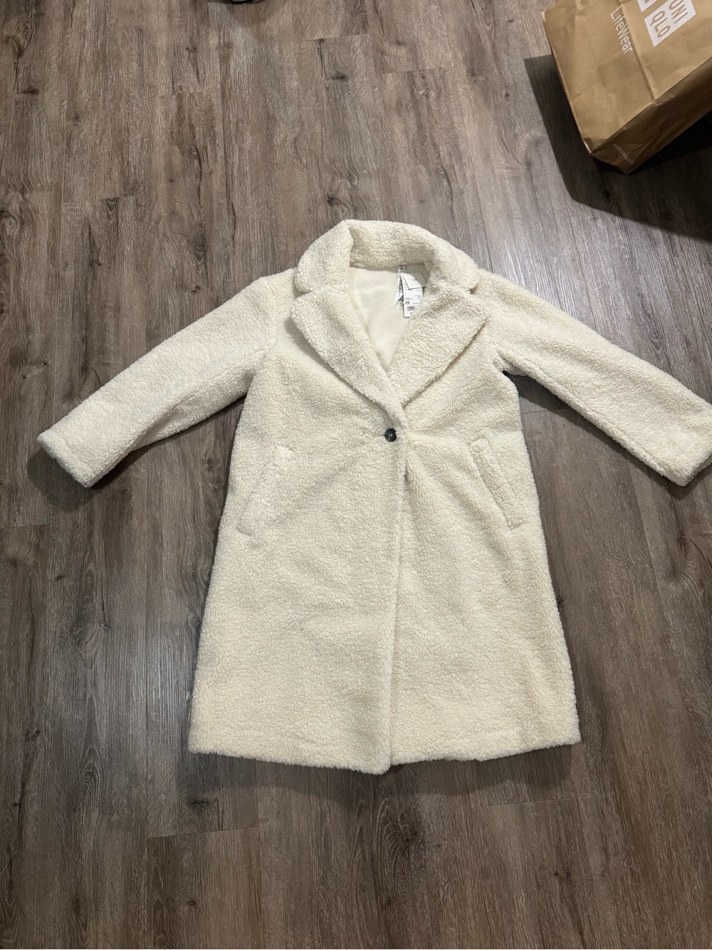 Uniqlo Cream Faux-Sherpa Single-Button - off white